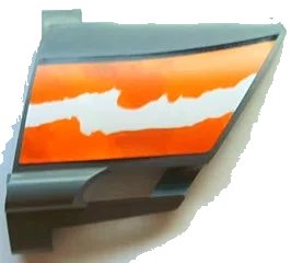 LEGO onderdeel Technic, Panel Fairing #22 Large Short, Small Hole, Side A with Orange and White Splatter Pattern 2 (Sticker) - Set 8297 (44352pb15)