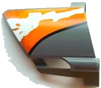 LEGO part Technic, Panel Fairing #23 Large Short, Small Hole, Side B with Orange and White Splatter Pattern 1 (Sticker) - Set 8297 44353pb14