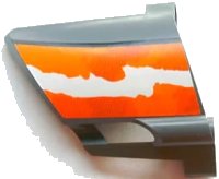 LEGO part Technic, Panel Fairing #23 Large Short, Small Hole, Side B with Orange and White Splatter Pattern 2 (Sticker) - Set 8297 44353pb15