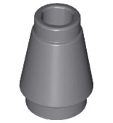 LEGO part Cone 1 x 1 with Top Groove 4589b