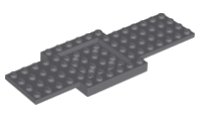 LEGO part Vehicle, Base 6 x 16 x 2/3 with 4 x 4 Recessed Center and 4 Holes 52037