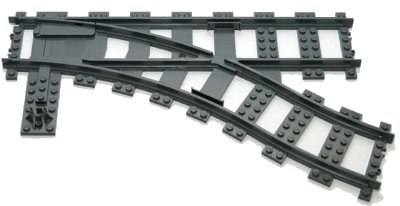 LEGO onderdeel Train, Track Plastic (RC Trains) Switch Point Right (53404)