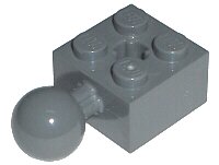 LEGO part Technic, Brick Modified 2 x 2 with Ball Joint and Axle Hole without Holes in Ball 57909a