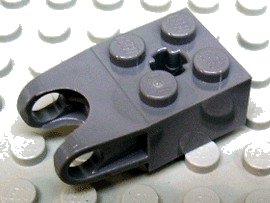 LEGO part Technic, Brick Modified 2 x 2 with Ball Socket and Axle Hole - Angled Forks with Round Ends and Open Sides (57910)