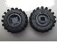 Wheel 11mm D. x 12mm, Hole Notched for Wheels Holder Pin with Black Tire Offset Tread Small Wide (6014b / 6015) in grigio bluastro scuro, numero pezzo LEGO 6014bc01