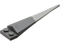 LEGO part Plate, Modified 1 x 2 with Angular Extension with Molded Flexible Light Bluish Gray Tip Pattern 61406pb03