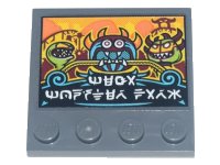 LEGO onderdeel Tile, Modified 4 x 4 with Studs on Edge with Ninjago Logogram 'MEGA MONSTER PARK' Billboard with Rides Pattern (Sticker) - Set 71741 6179pb200