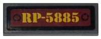 LEGO part Tile 1 x 3 with 'RP-5885' Pattern (Sticker) - Set 5885 63864pb047