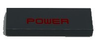 LEGO part Tile 1 x 3 with Red 'POWER' Pattern 63864pb114