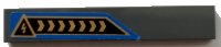 LEGO part Tile 1 x 6 with Gold Chevrons and Electricity Danger Triangle on Back and Blue Background Pattern Model Right Side (Sticker) - Set 70731 6636pb316R