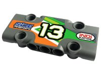 LEGO part Technic, Panel Plate 3 x 7 x 1 with Number 13, 'iNDi KATOR' and 'SiDE MIRRORS' Pattern Model Right Side (Sticker) - Set 42129 71709pb005R
