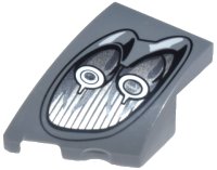LEGO part Wedge 3 x 2 Left No Studs with Pagani Utopia Car Headlight, 2 Silver Bulbs and Black Outline Pattern 80177pb006