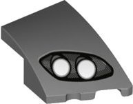 LEGO part Wedge 3 x 2 Right No Studs with Aston Martin Car Headlight, Silver Lines, 2 White Bulbs Pattern 80178pb003