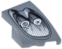 LEGO part Wedge 3 x 2 Right No Studs with Pagani Utopia Car Headlight, 2 Silver Bulbs and Black Outline Pattern 80178pb006