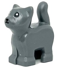 LEGO part Cat, Baby Kitten, Standing with Black Mouth, Nose, and Eyes Pattern 80686pb01