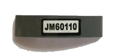 LEGO onderdeel Slope, Curved 4 x 1 x 2/3 Double with 'JM60110' Pattern (Sticker) - Set 60110 (93273pb097)