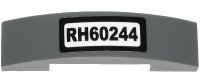 LEGO part Slope, Curved 4 x 1 x 2/3 Double with 'RH60244' Pattern (Sticker) - Set 60244 93273pb123