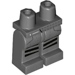 LEGO onderdeel Hips and Legs with Racing Suit, Koenigsegg Logo, Black Stitching and Stripes Pattern (970c00pb1247)