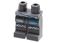LEGO part Hips and Legs with White Sash and Knee Wrap, Robe Ends with Dark Azure Trim Pattern 970c00pb1311