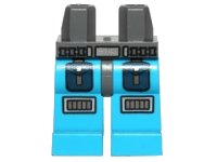 LEGO part Hips and Dark Azure Legs with Belt with Silver Buckle, Dark Blue Pockets, Knee Pads Pattern 970c153pb01