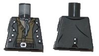 LEGO part Torso PotC Vest over Dark Tan Shirt and Light Bluish Gray Scarf Pattern 973pb0881