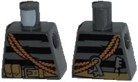 LEGO part Torso Sweater Striped with Utility Belt, Rope and Keys Pattern 973PB1322