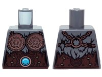 LEGO part Torso Chima Female with Copper Breastplates and Chains and Dark Azure Round Jewel (Chi) Pattern 973pb1732