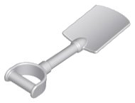 LEGO part Duplo Utensil Shovel / Spade with D Handle and Short Blade (total length 75mm) 10566
