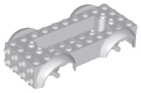LEGO part Vehicle, Base 5 x 10 x 2 1/2 with Mudguards and 6 x 2 Recessed Center with 3 Holes with (Same Color) Wheels Holders Attached 11650c01