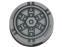 LEGO part Carreau, Rond 2 x 2 avec Porte-Goujot du Bas avec Motif Bombardier SW TIE Noir 14769pb578