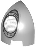 LEGO part Slope, Curved 1 x 1 x 1 1/3 Corner Round with White and Silver Headlight Pattern Model Left Side (1871pb001L)