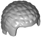 Minifigure, Hair Male with Coiled Texture in light bluish gray, LEGO part number 21778