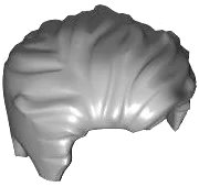 Minifigure, Hair Swept Left Tousled with Slight Widow's Peak and Short Sideburns in light bluish gray, LEGO part number 23186