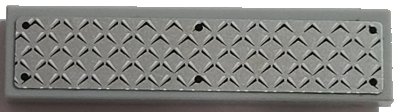 LEGO part Carreau 1 x 4 avec Motif Plaque de Roulement Argentée et 6 Rivets (Autocollant) - Ensembles 3179 / 7636 / 7642 / 7942 / 7944 / 8191 (2431pb0075)