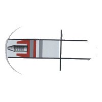 LEGO part Minifigurine, Bouclier Ovale avec Motif Fusée SW Petite en Haut 2586px6