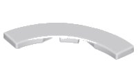LEGO part Tile 4 x 4 Curved, Macaroni 27507