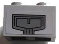 LEGO part Brick 1 x 2 with Dark Bluish Gray Panel with Black Lines Pattern (Sticker) - Set 75095 3004pb176