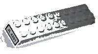 LEGO part Brick 2 x 10 with 'JL 4201' Pattern on End (Sticker) - Set 4201 3006pb008
