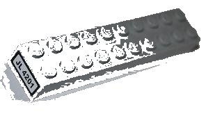 LEGO part Brick 2 x 10 with 'JL 4201' Pattern on End (Sticker) - Set 4201 (3006pb008)