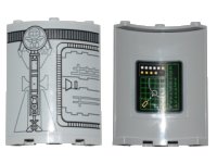 LEGO part Cylinder Quarter 4 x 4 x 6 with SW Droid Escape Pod Pattern 3 Outside and Green Grid, Yellow and White Buttons and Planet Pattern Inside (Stickers) - Set 75136 30562pb042