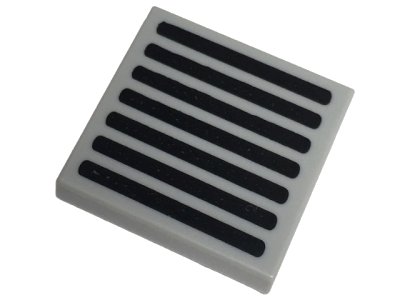 LEGO part Carreau 2 x 2 avec motif de grille noire avec 7 lignes aux extrémités arrondies (3068pb2254)