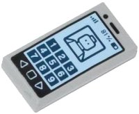 LEGO part Tile 1 x 2 with Cell Phone / Smartphone with '81%' and Minifigure on Screen Pattern 3069pb0304