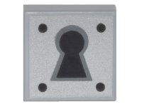 LEGO part Carreau 1 x 1 avec motif Trou de Serrure Noir et 4 Points sur Fond Argent 3070pb081