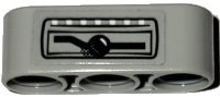 LEGO part Technic, Liftarm Thick 1 x 3 with White Dots, Black Lever and Lines Pattern (Sticker) Set 42114 32523pb39