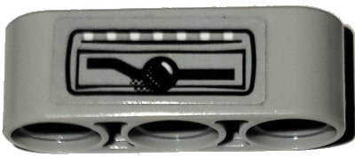 LEGO part Technic, Liftarm Thick 1 x 3 with White Dots, Black Lever and Lines Pattern (Sticker) Set 42114 (32523pb39)