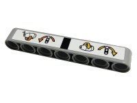 LEGO part Technic, Liftarm Thick 1 x 7 with Yellow and Orange Arrows and Concrete Mixer Drum Pattern (Sticker) - Set 42112 32524pb051