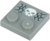 LEGO part Tile, Modified 2 x 2 with Studs on Edge with White Skull and Cracks Pattern (Sticker) - Sets 71717 / 71721 33909pb003