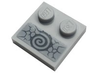 LEGO part Fliese, Modifiziert 2 x 2 mit Nopfen an der Kante mit Spirale und Risse-Muster (Aufkleber) - Set 71721 33909pb007