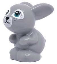LEGO part Bunny / Rabbit, Friends, Sitting with Dark Turquoise Eyes, Black Nose and Mouth, and White Muzzle Pattern 34050pb02