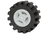 LEGO part Rad 8mm D. x 6mm mit Schlitz mit schwarzem Reifen 15mm D. x 6mm Offset Profil Klein - Band um Mittelteil des Profils (34337 / 87414) 34337c02